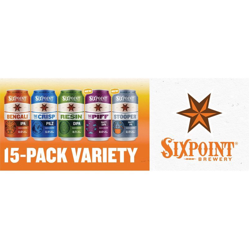 slide 3 of 3, Sixpoint Brewery Higher Volume Variety Pack - 15pk/12 fl oz Cans, 15 ct; 12 fl oz