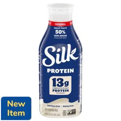 Silk Protein Original Complete Plant Protein Milk, 48 fl oz Bottle