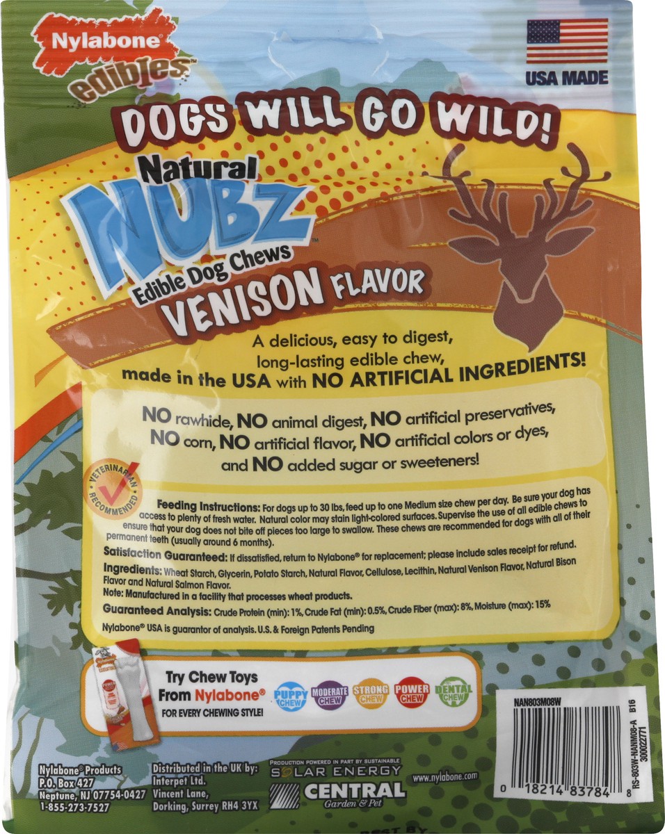 slide 6 of 7, Nylabone Edibles Venison Natural Nubz, 8 ct