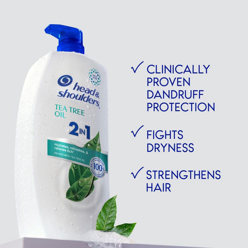 slide 4 of 8, Head & Shoulders 2-in-1 Dandruff Shampoo and Conditioner, Anti-Dandruff Treatment, Tea Tree Oil for Daily Use, Paraben-Free - 28.2 fl oz, 28.2 fl oz