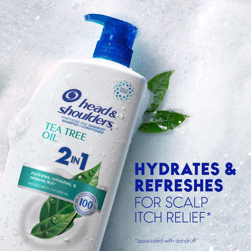 slide 5 of 8, Head & Shoulders 2-in-1 Dandruff Shampoo and Conditioner, Anti-Dandruff Treatment, Tea Tree Oil for Daily Use, Paraben-Free - 28.2 fl oz, 28.2 fl oz