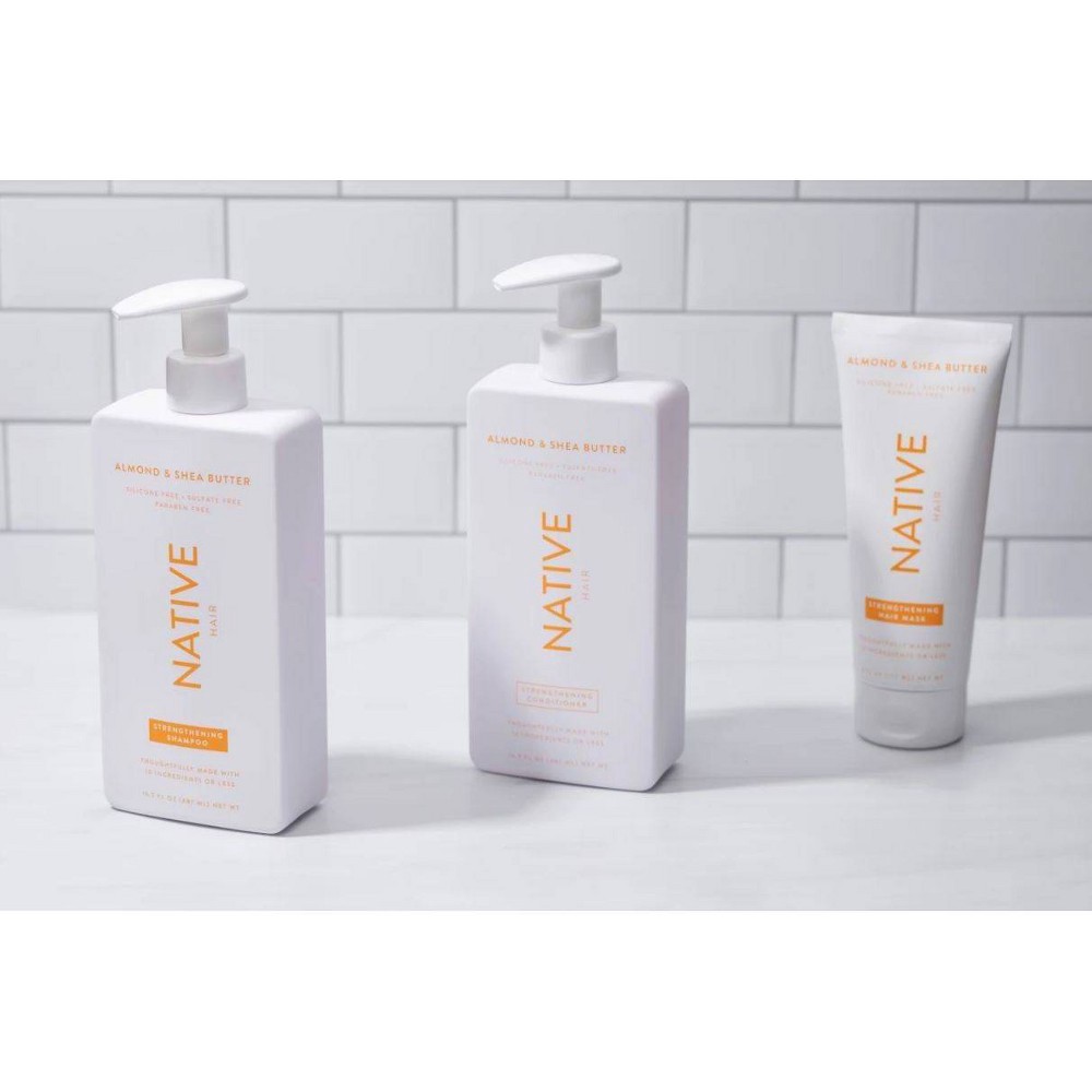 Native Vegan Strengthening Shampoo with Almond & Shea Butter, Clean