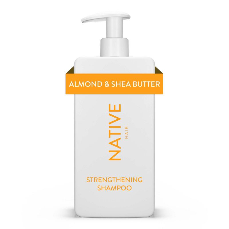 slide 1 of 9, Native Vegan Strengthening Shampoo with Almond & Shea Butter, Clean, Sulfate, Paraben and Silicone Free - 16.5 fl oz, 16.5 fl oz