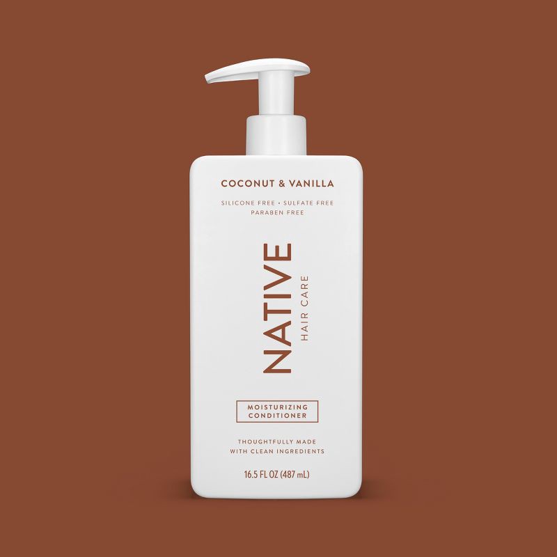 slide 8 of 10, Native Coconut & Vanilla Moisturizing Vegan Conditioner, Clean, Sulfate, Paraben and Silicone Free - 16.5 fl oz, 16.5 fl oz