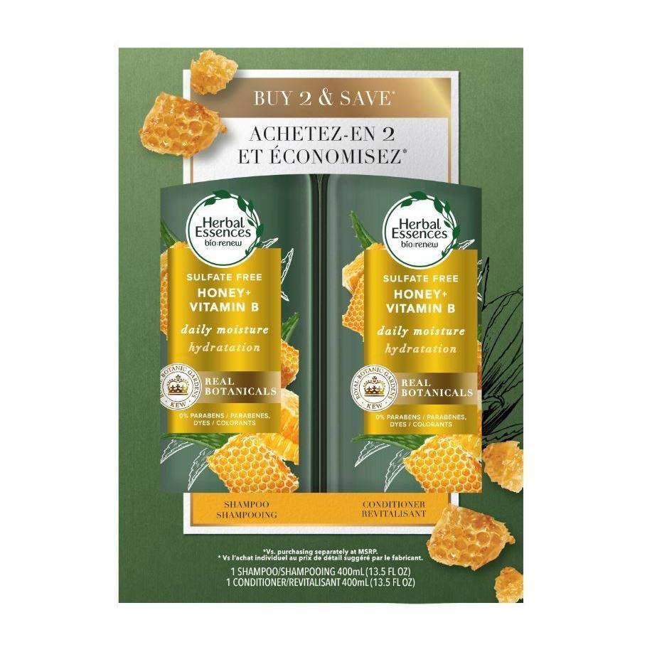 slide 1 of 8, Herbal Essences Bio:renew Sulfate Free Shampoo & Conditioner Dual Pack with Honey & Vitamin B - 27 fl oz/2ct, 27 fl oz, 2 ct