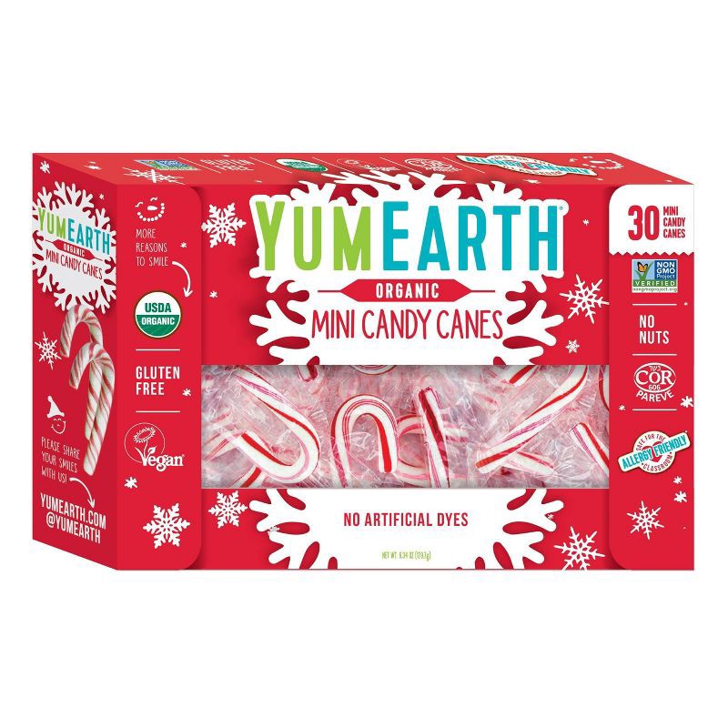 slide 1 of 8, YumEarth Yum Earth Christmas Mini Candy Canes - 6.34oz/30ct, 6.34 oz, 30 ct