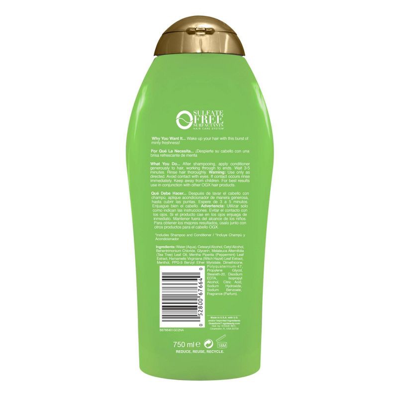 slide 2 of 4, OGX Extra Strength Tea Tree Mint Conditioner with Tea Tree & Peppermint Oil - 25.4 fl oz, 25.4 fl oz