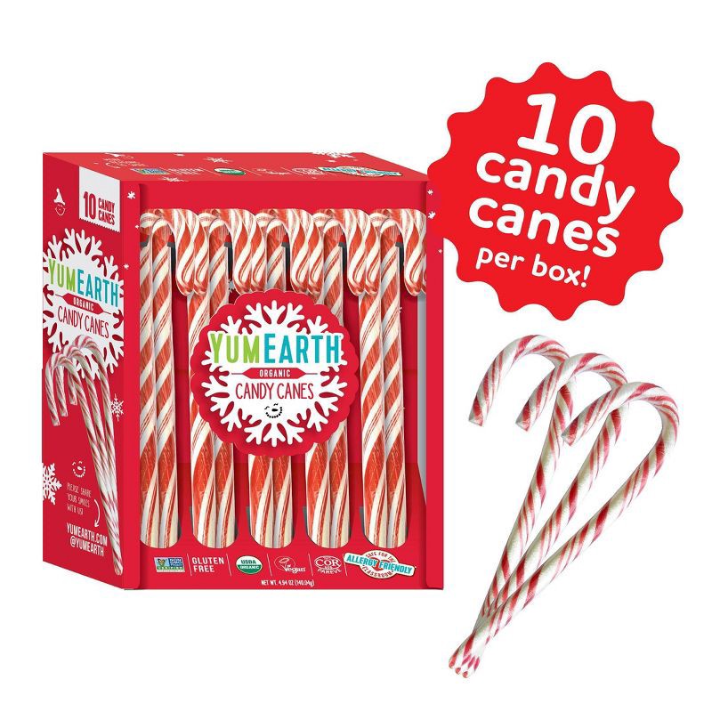 slide 2 of 7, YumEarth Yum Earth Christmas Candy Canes - 4.94oz/10ct, 4.94 oz, 10 ct