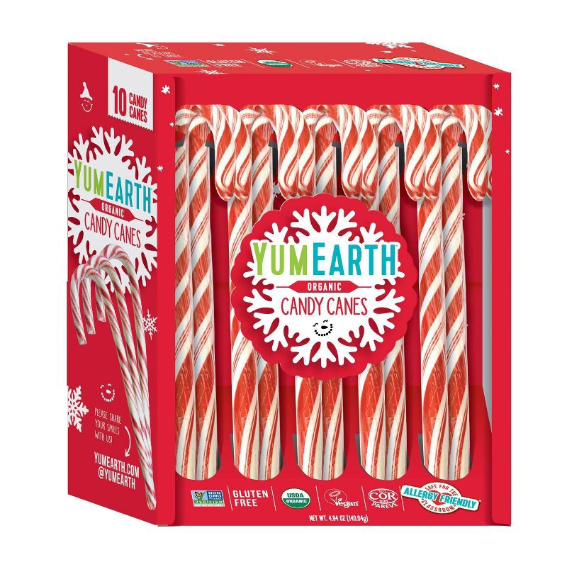 slide 1 of 7, YumEarth Yum Earth Christmas Candy Canes - 4.94oz/10ct, 4.94 oz, 10 ct