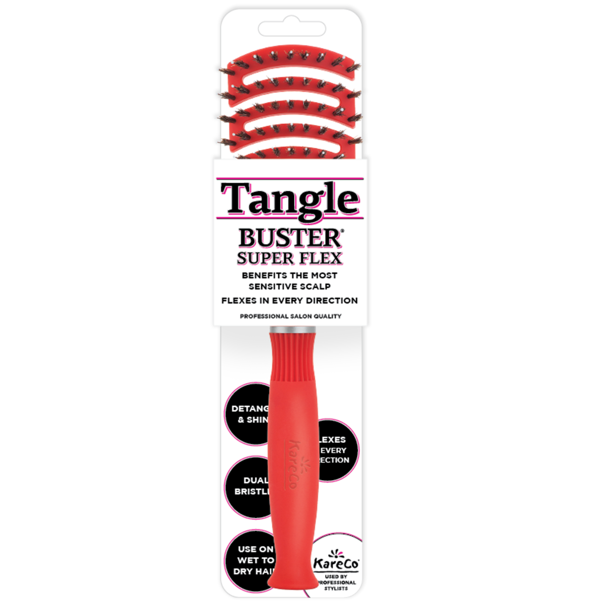 slide 1 of 17, KareCo Tangle Buster Superflex Brush, Red, 1 ct
