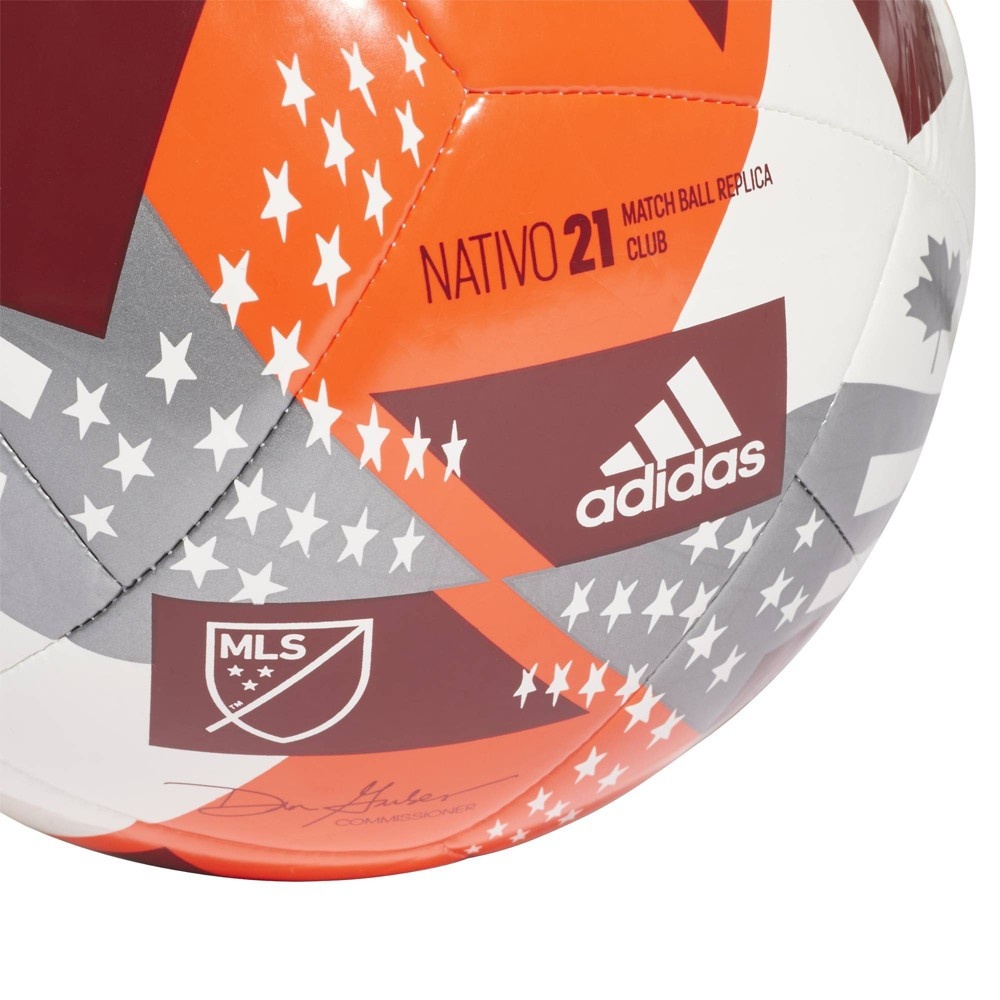 slide 2 of 4, Adidas MLS Size 3 Club Sports Ball - Red/White, 1 ct