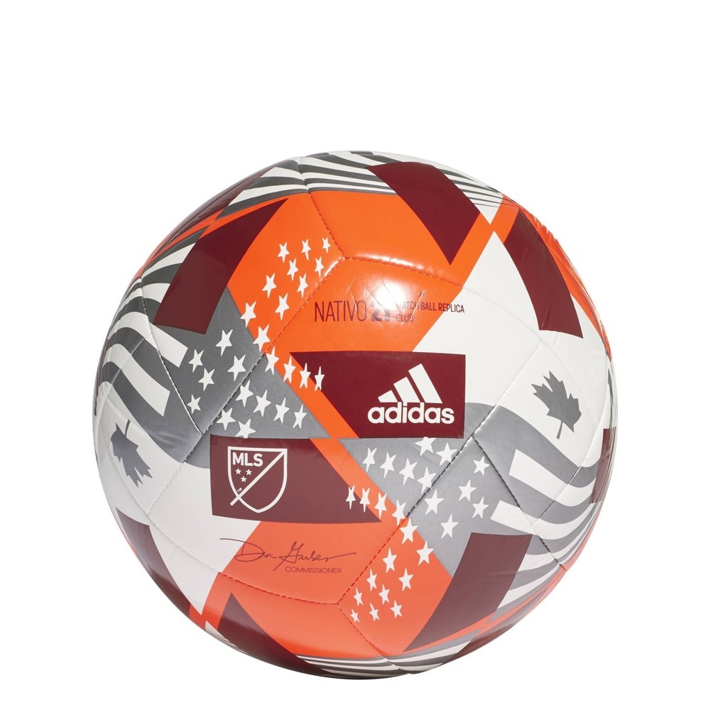 slide 4 of 4, Adidas MLS Size 5 Club Sports Ball - Red/White, 1 ct