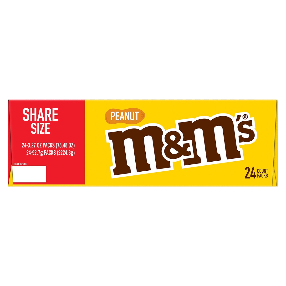 slide 1 of 5, M&M's Peanut Milk Chocolate Bulk Candy, Share Size (3.27 oz., 24 ct.), 78.48 oz