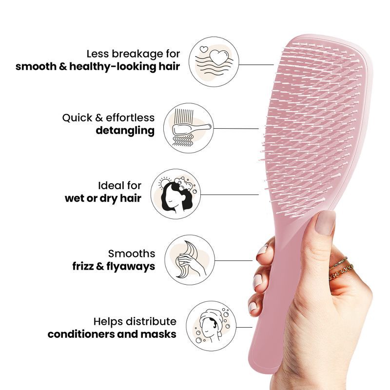 slide 4 of 9, Tangle Teezer Ultimate Detangler Hair Brush for All Hair Types - Pink, 1 ct