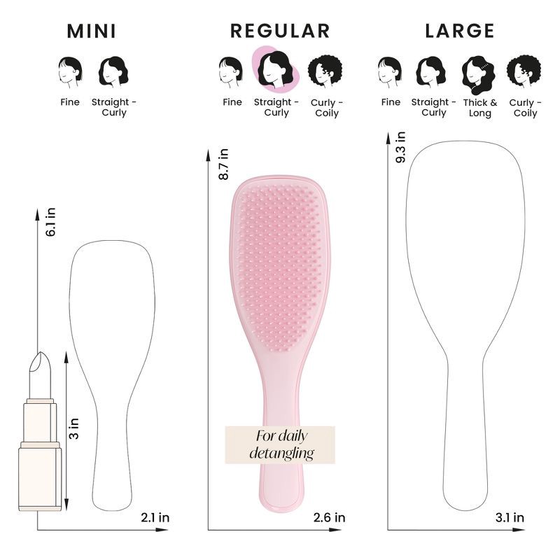 slide 7 of 9, Tangle Teezer Ultimate Detangler Hair Brush for All Hair Types - Pink, 1 ct