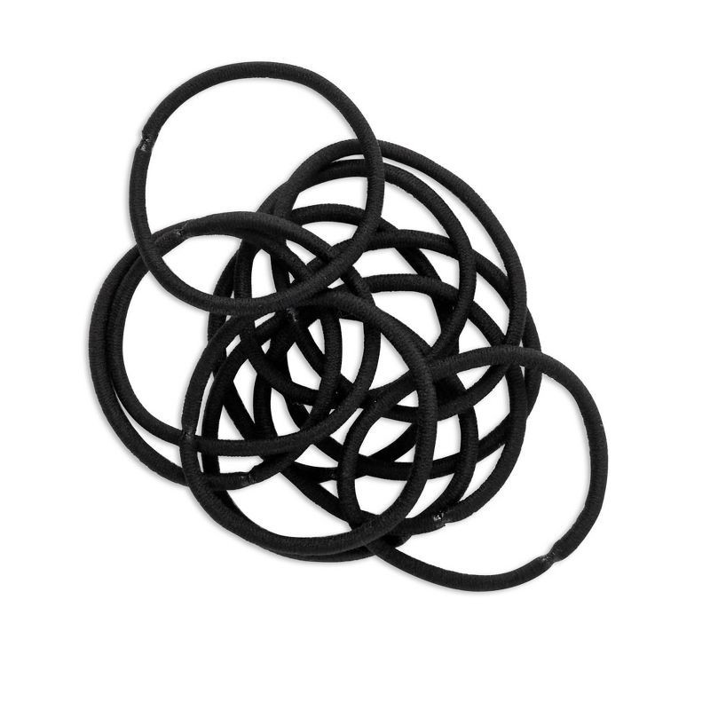 slide 3 of 3, scunci Basics Comfy Elastic Hair Ties - Thick Black - 10pk, 10 ct