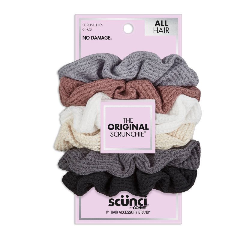 slide 1 of 5, scunci scünci No Damage Thermal Scrunchies - Lavender/Neutral - All Hair - 6pk, 6 ct