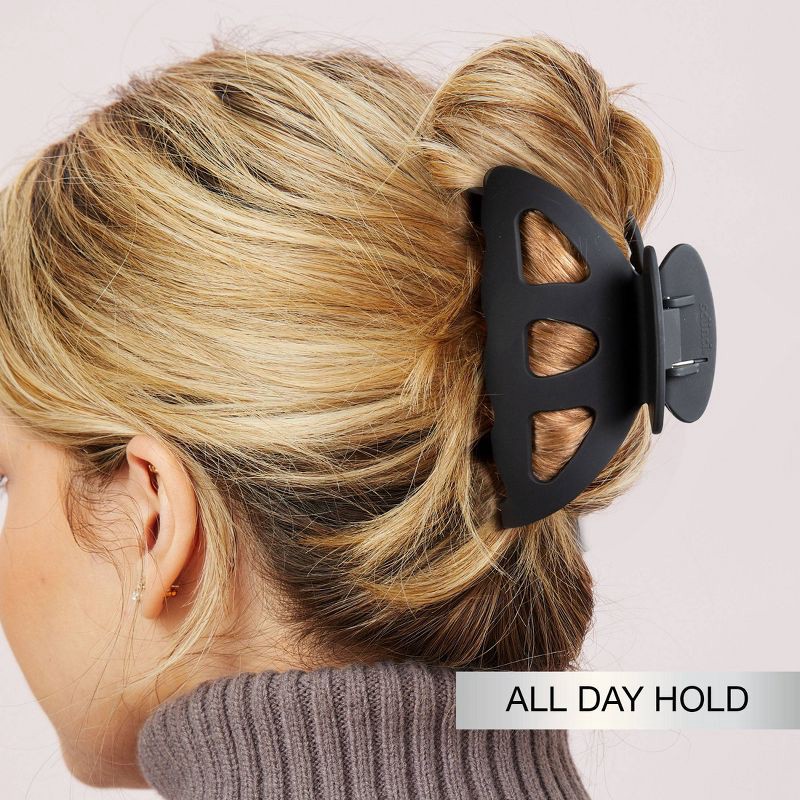 slide 3 of 7, scunci scünci No-Slip Grip Recycled Extra Large Claw Clip - Matte Black - Extra Thick Hair, 1 ct