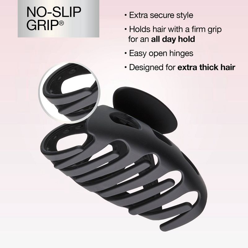 slide 5 of 7, scunci scünci No-Slip Grip Recycled Extra Large Claw Clip - Matte Black - Extra Thick Hair, 1 ct