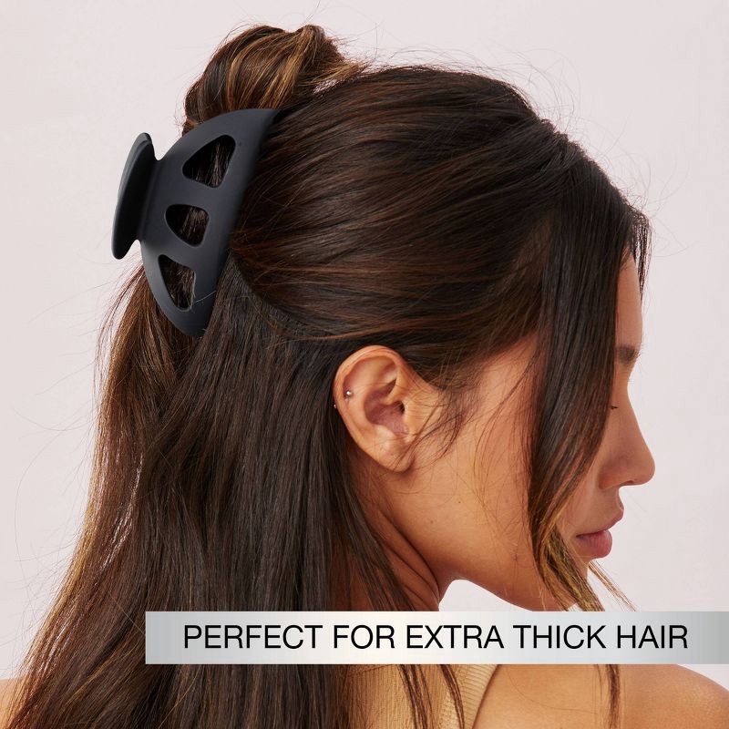 slide 6 of 7, scunci scünci No-Slip Grip Recycled Extra Large Claw Clip - Matte Black - Extra Thick Hair, 1 ct