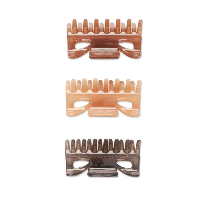 slide 2 of 5, scunci scünci No-Slip Grip Recycled Claw Clips - Neutral - All Hair - 3pk, 3 ct