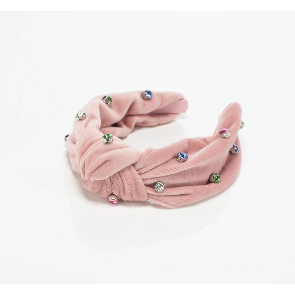 scunci Collection Fashion Velvet Turban Knotted Stud Embellished