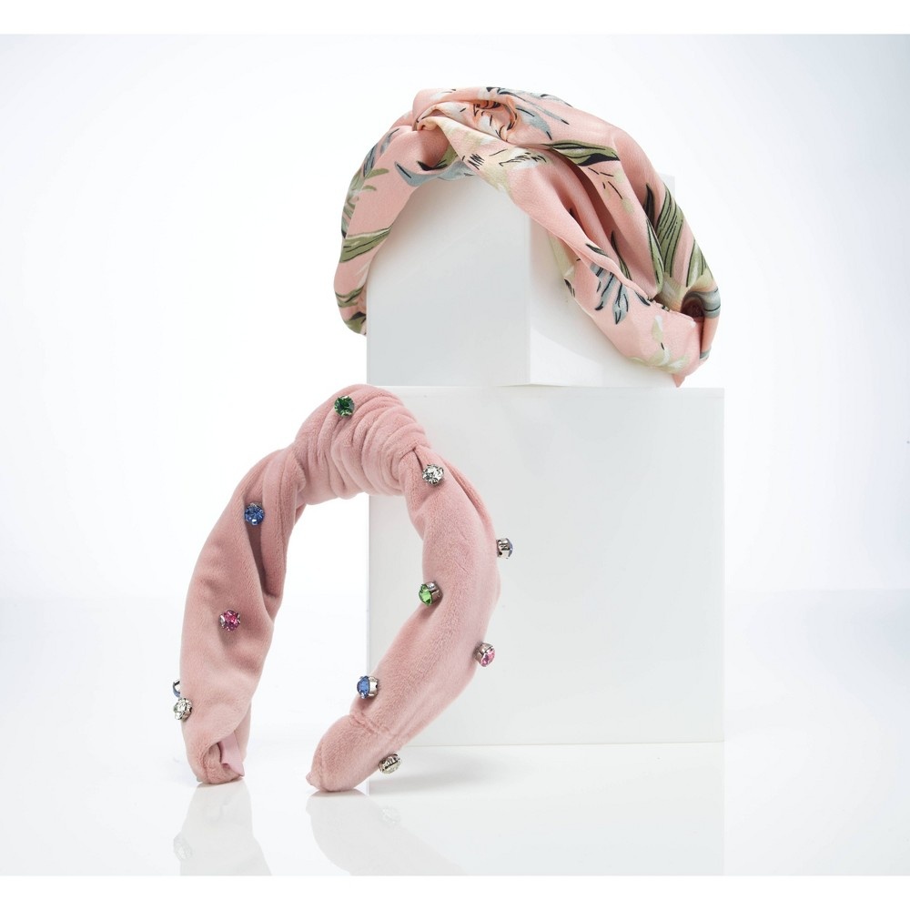 scunci Collection Fashion Velvet Turban Knotted Stud Embellished