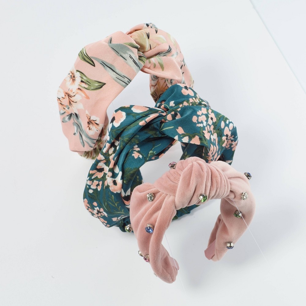 scunci Collection Fashion Velvet Turban Knotted Stud Embellished