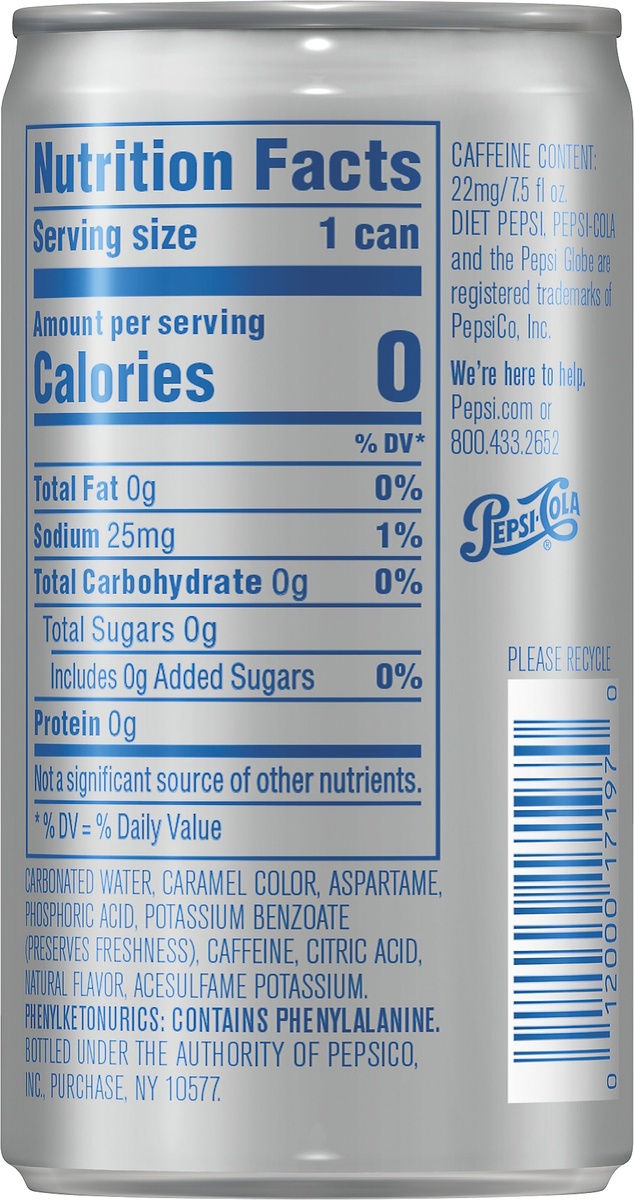 slide 3 of 4, Pepsi Diet Pepsi Mini-Cans - 6 ct; 7.5 fl oz, 6 ct; 7.5 fl oz