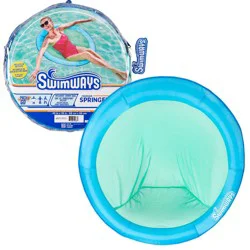 SwimWays Spring Float Papasan Pool Lounger with Hyper-Flate Valve - Blue