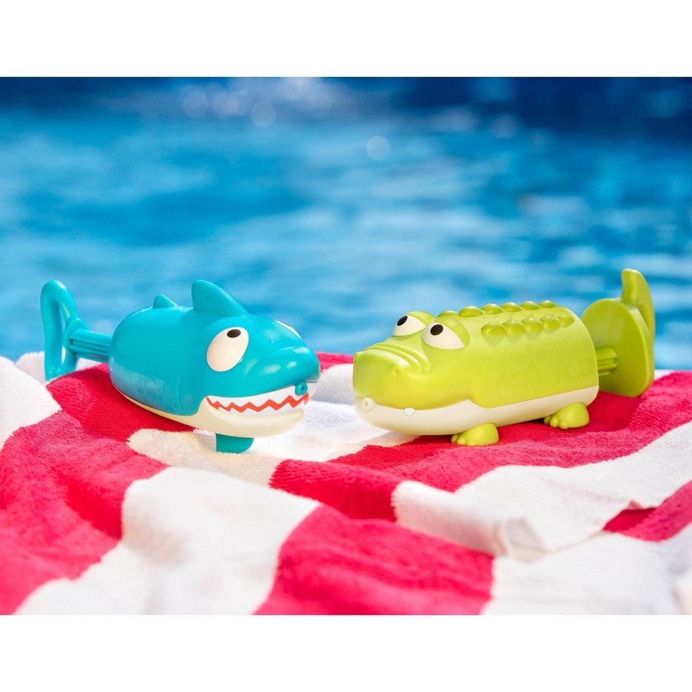 slide 3 of 4, B. toys Splishin' Splash Crocodile Water Squirt, 1 ct
