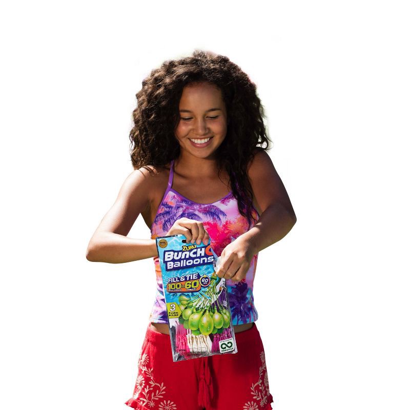 slide 7 of 8, Bunch O Balloons 3pk Rapid-Filling Self-Sealing Water Balloons by ZURU - Blue/Yellow/Red, 3 ct