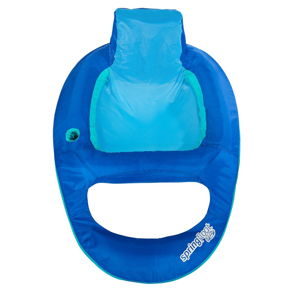 SwimWays Spring Float Recliner Swim Lounger for Pool or Lake with HyperFlate Valve Blue 1 ct