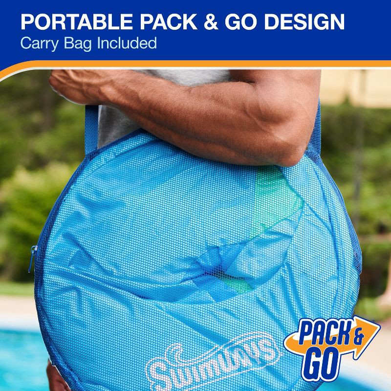 slide 6 of 12, SwimWays Spring Float Recliner Swim Lounger for Pool or Lake with Hyper-Flate Valve - Blue: Adult Pool Float Capacity 250 lbs, 250 lb