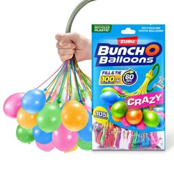 Bunch O Balloons 3pk Rapid-Filling Self-Sealing Pool Water Balloons by ZURU - Crazy Colors: 100 Pieces, Latex Material, Ages 3+