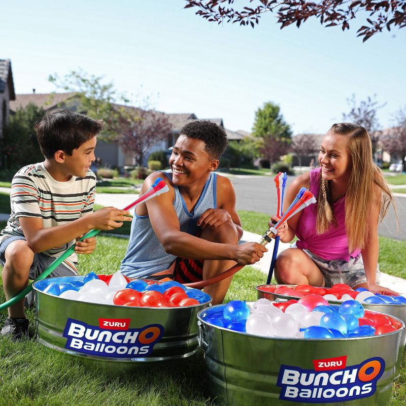 slide 6 of 7, Bunch O Balloons 3pk Rapid-Filling Self-Sealing Pool Water Balloons by ZURU - Red/White/Blue: Pool Games, 100 Pcs Set, 3 ct, 100 ct