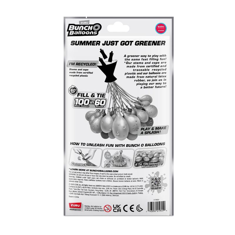 slide 7 of 7, Bunch O Balloons 3pk Rapid-Filling Self-Sealing Pool Water Balloons by ZURU - Red/White/Blue: Pool Games, 100 Pcs Set, 3 ct, 100 ct