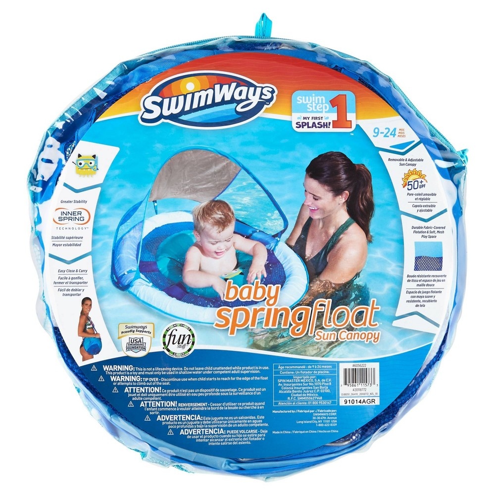 slide 4 of 4, SwimWays Baby Spring Water Float - Blue, 1 ct