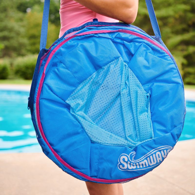 slide 6 of 13, SwimWays Spring Float Papasan Inflatable Pool Lounger with Hyper-Flate Valve - Aqua: 1 Person Capacity, 1 ct