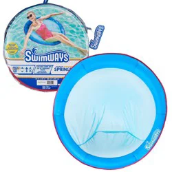 SwimWays Spring Float Papasan Inflatable Pool Lounger with Hyper-Flate Valve - Aqua: 1 Person Capacity