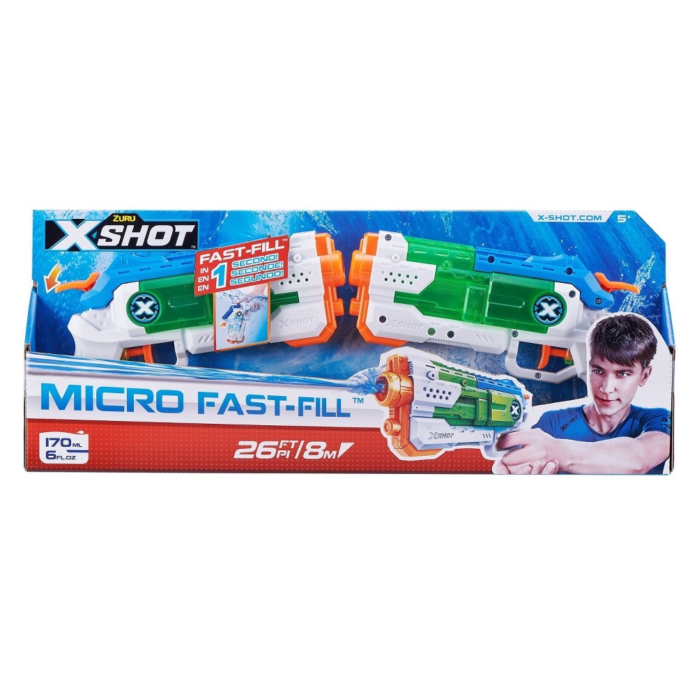 slide 2 of 6, X-Shot Water Warfare Fast-Fill 2pk Water Blaster - S by ZURU, 2 ct