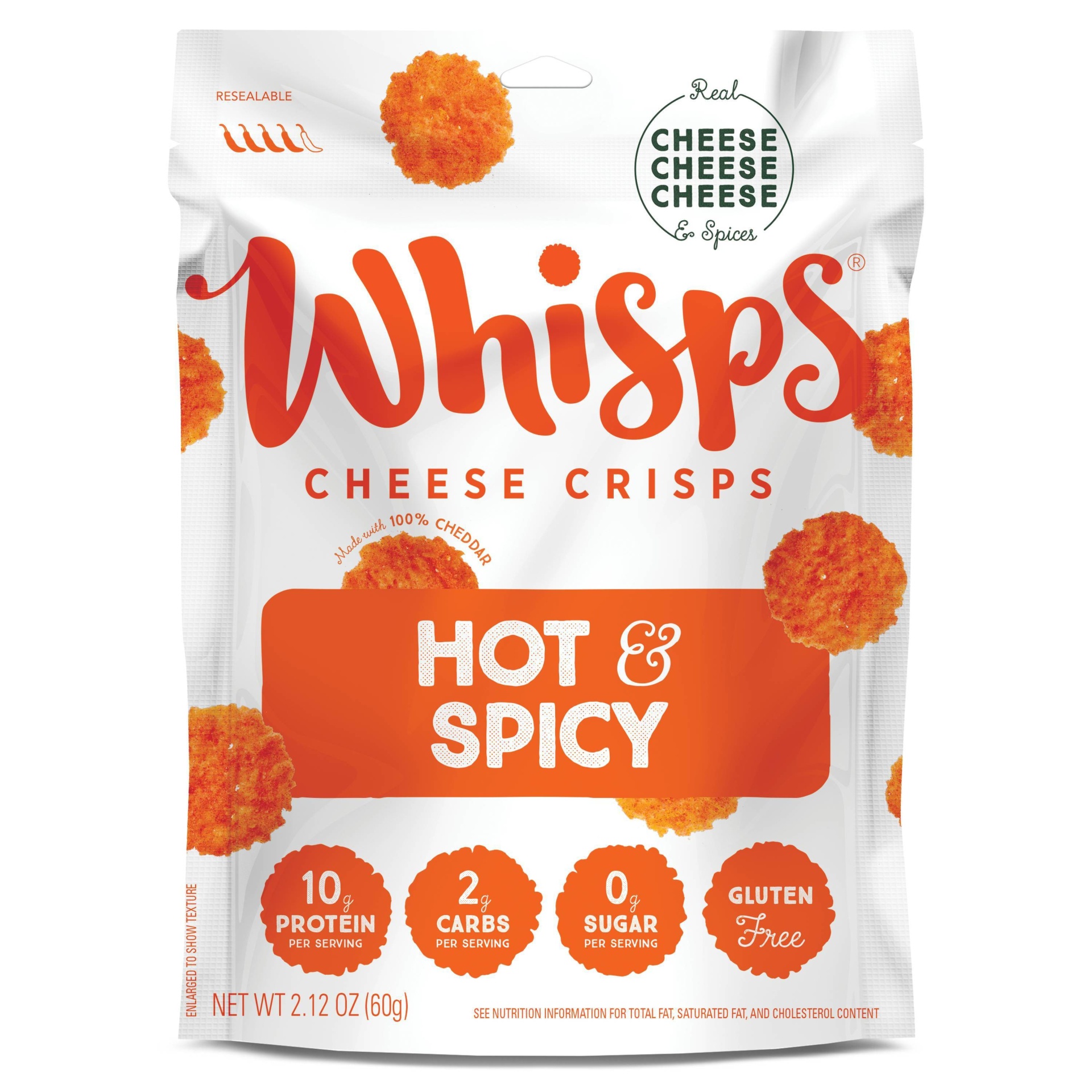 slide 1 of 3, Whisps Hot & Spicy Cheese Crisps - 2.12oz, 2.12 oz