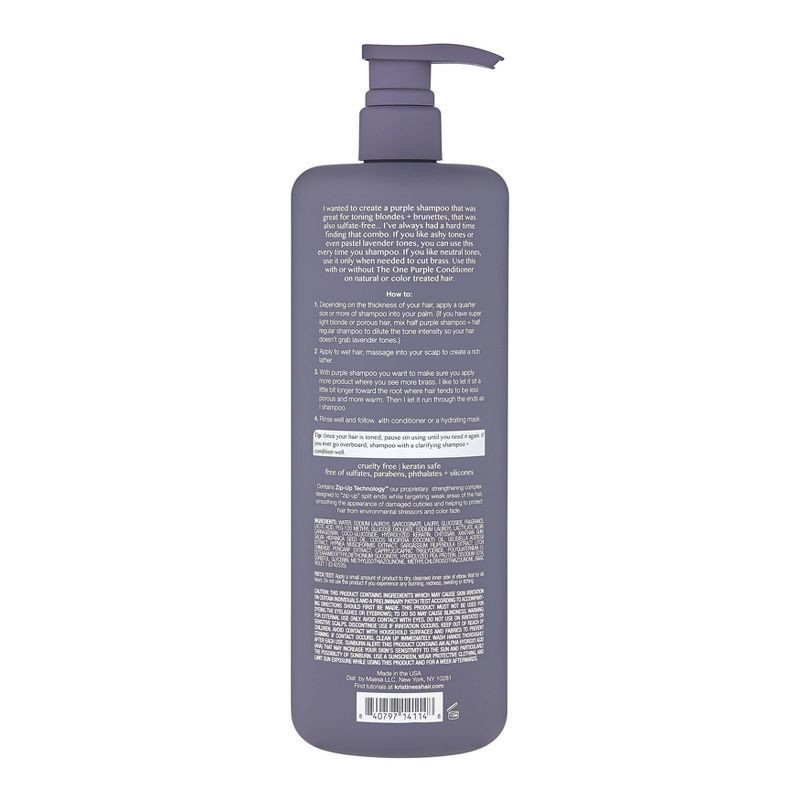 slide 3 of 3, Kristin Ess One Purple Shampoo Toning for Blonde Hair, Neutralizes Brass and Sulfate Free - 33.8 fl oz, 33.8 fl oz