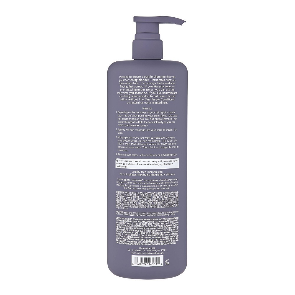 slide 2 of 3, Kristin Ess One Purple Shampoo Toning for Blonde Hair, Neutralizes Brass and Sulfate Free - 33.8 fl oz, 33.8 fl oz