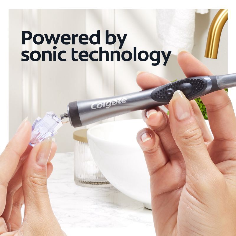 slide 6 of 8, Colgate 360 Charcoal Sonic Powered Vibrating Toothbrush - Soft - 1ct, 1 ct