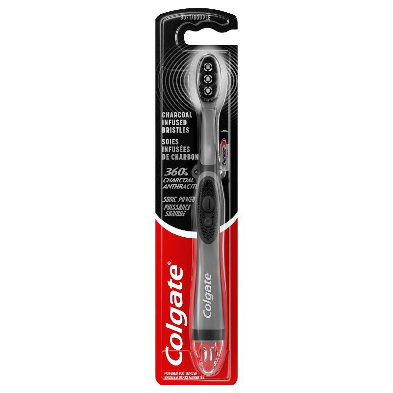 slide 9 of 12, Colgate 360 Vibrate Charcoal Battery Powered Toothbrush - Black, 1 ct