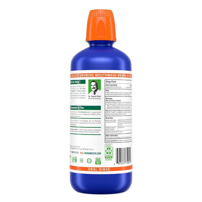 slide 10 of 10, TheraBreath Healthy Gums Mouthwash Antigingivitis - Clean Mint - 33.8 fl oz, 33.8 fl oz