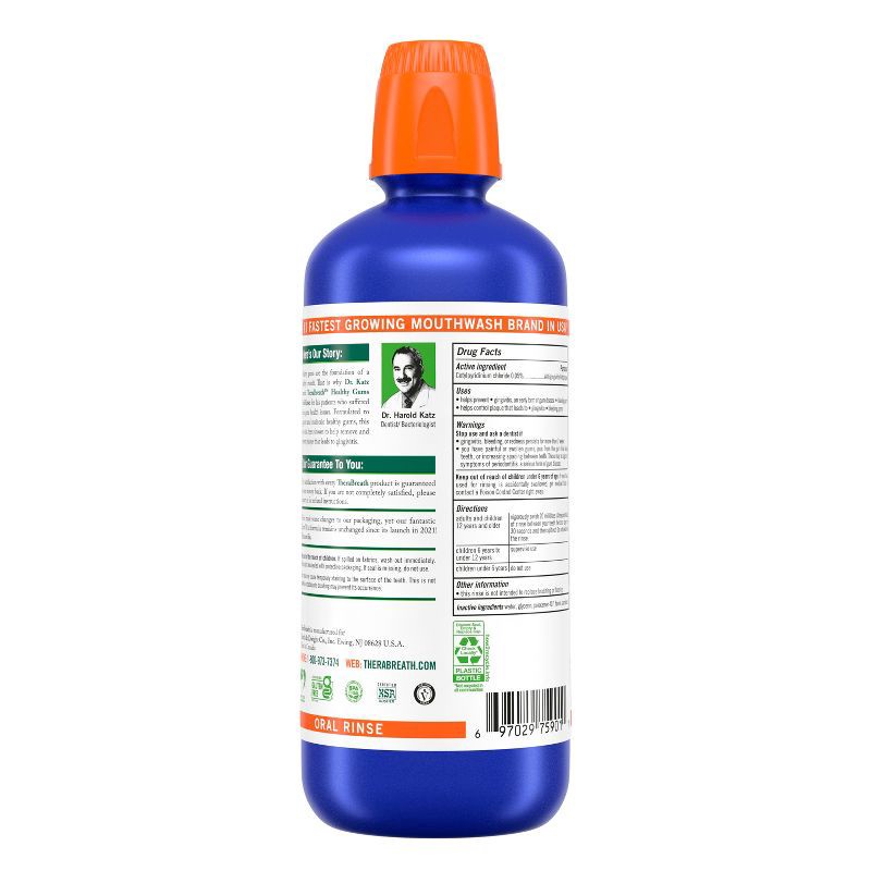 slide 10 of 15, TheraBreath Healthy Gums Mouthwash Antigingivitis - Clean Mint - 33.8 fl oz, 33.8 fl oz