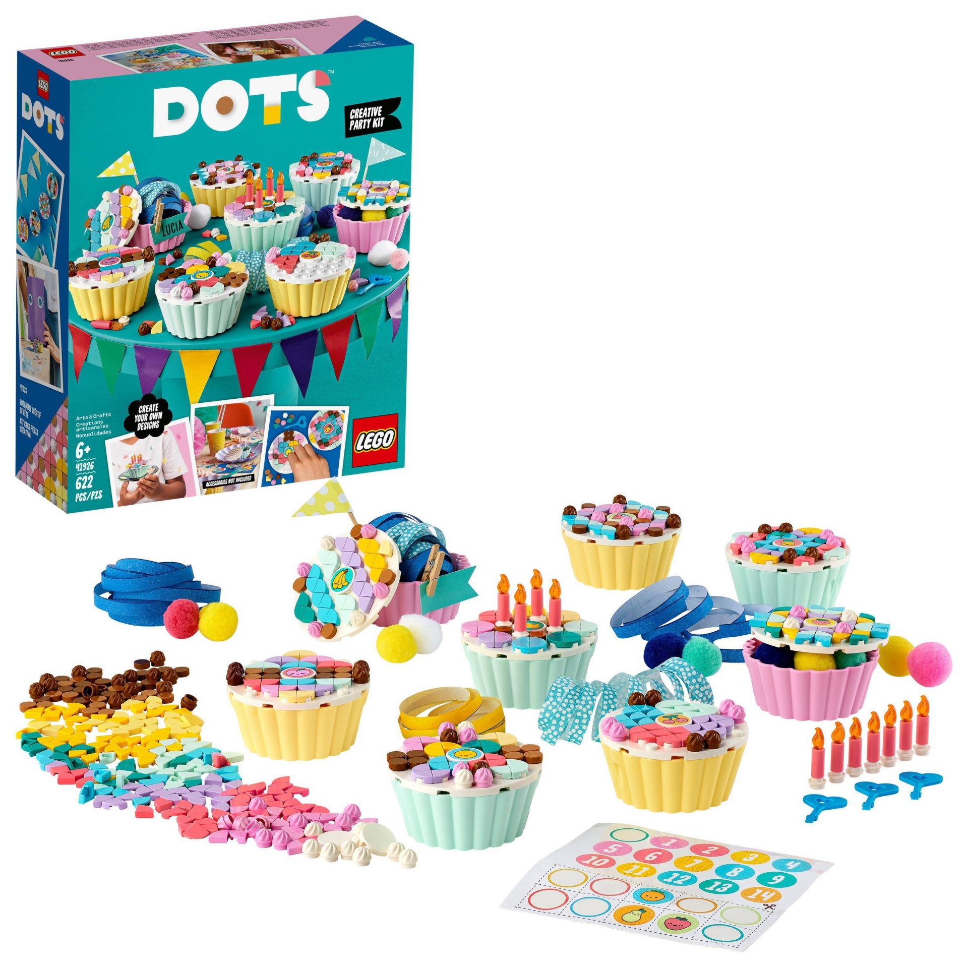 slide 1 of 7, LEGO DOTS Creative Party Kit DIY Craft Decorations Kit 41926, 1 ct