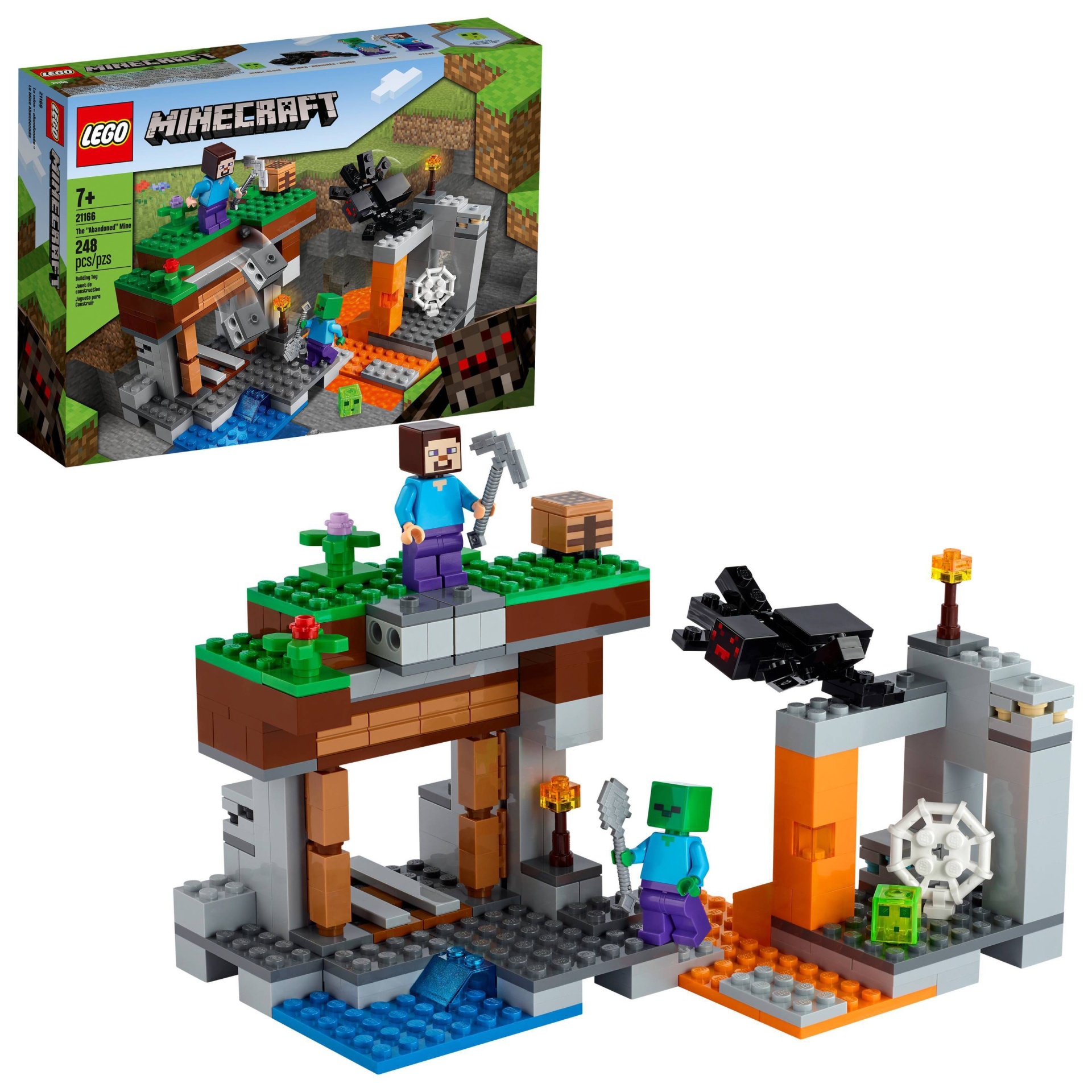 slide 1 of 7, LEGO Minecraft The Abandoned Mine; Zombie Cave Playset with Minecraft Action Figures 21166, 1 ct